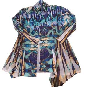 Cover Charge Womens Lightweight Waterfall Swimsuit Cover-up Multicolor Large